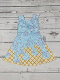 Ice Cream Drip Print Girls Athletic Dresses