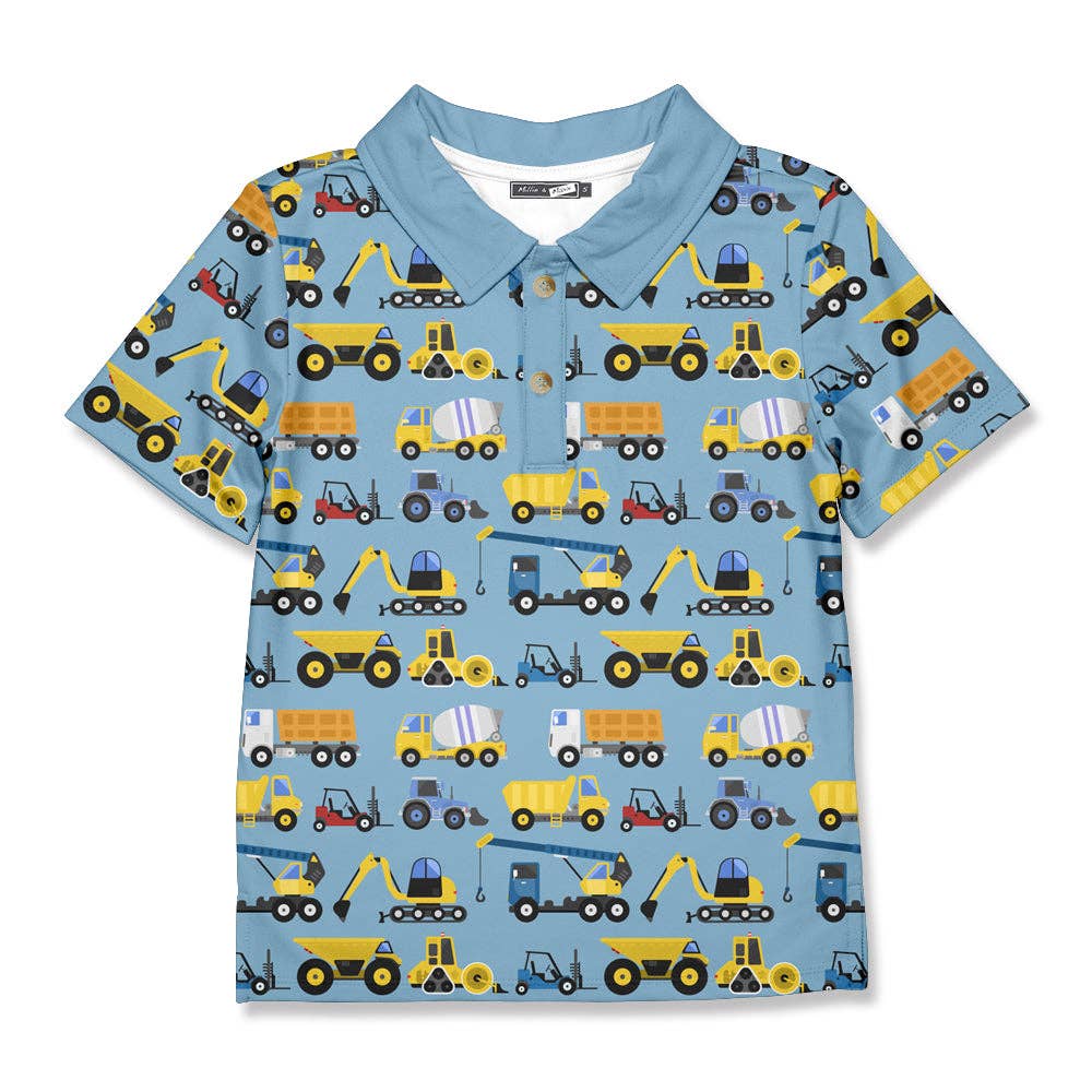 Boys Light Blue Construction Site Polo