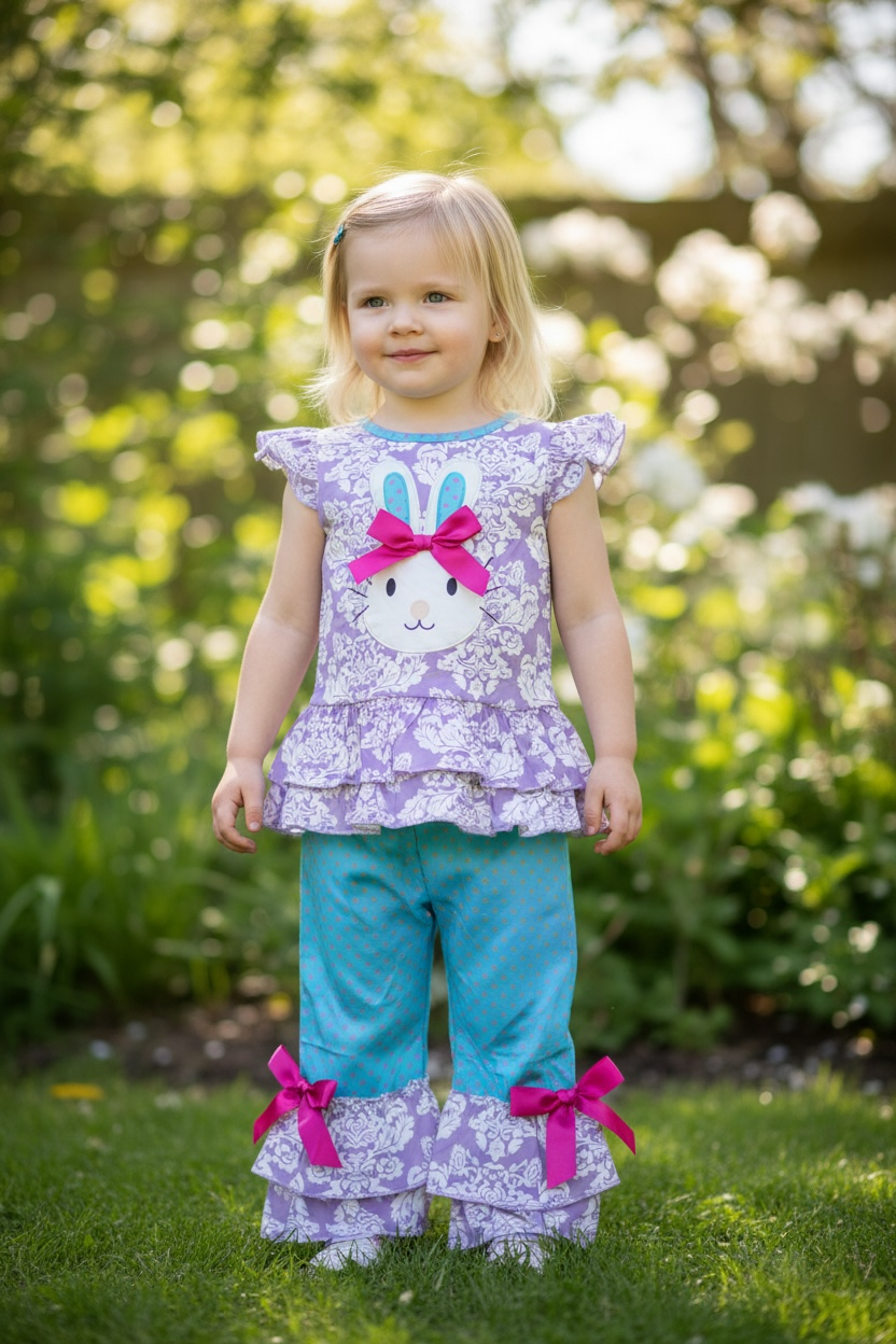 Ruffled Milk Silk Easter outfit