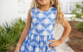 Girls Olivia 3 Ruffle Blue Floral Spring Summer Dress