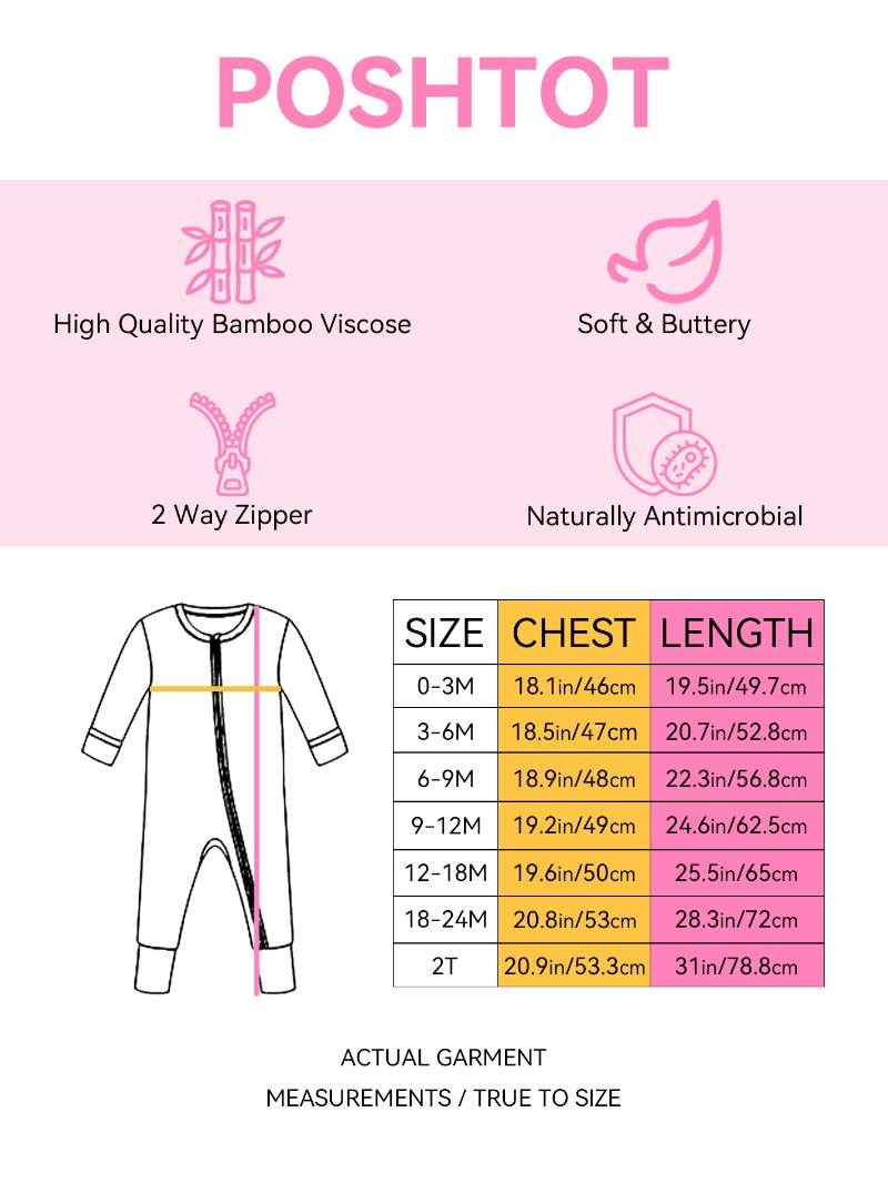 PoshTOT Pups Bamboo Baby Convertible Zippy Romper