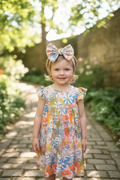 Flower garden milk silk dress