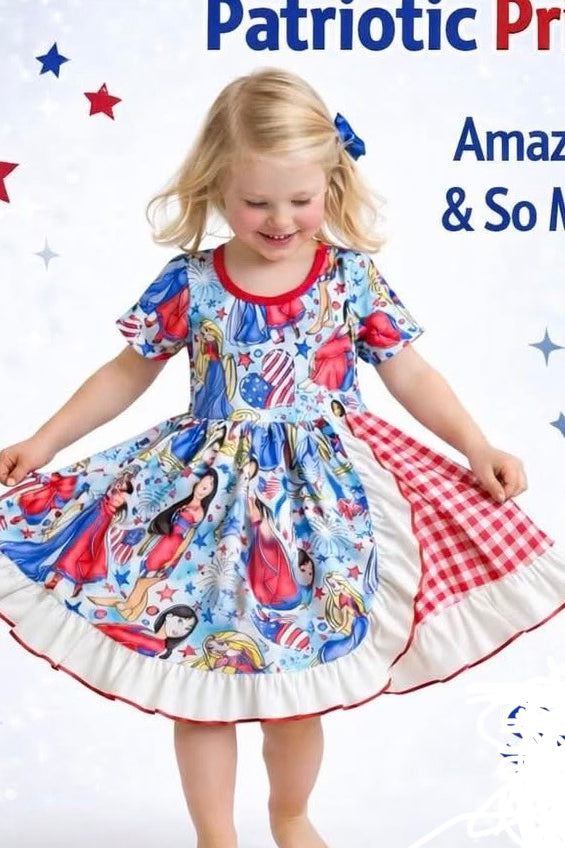 Milk silk Princess Patriotic Dress
