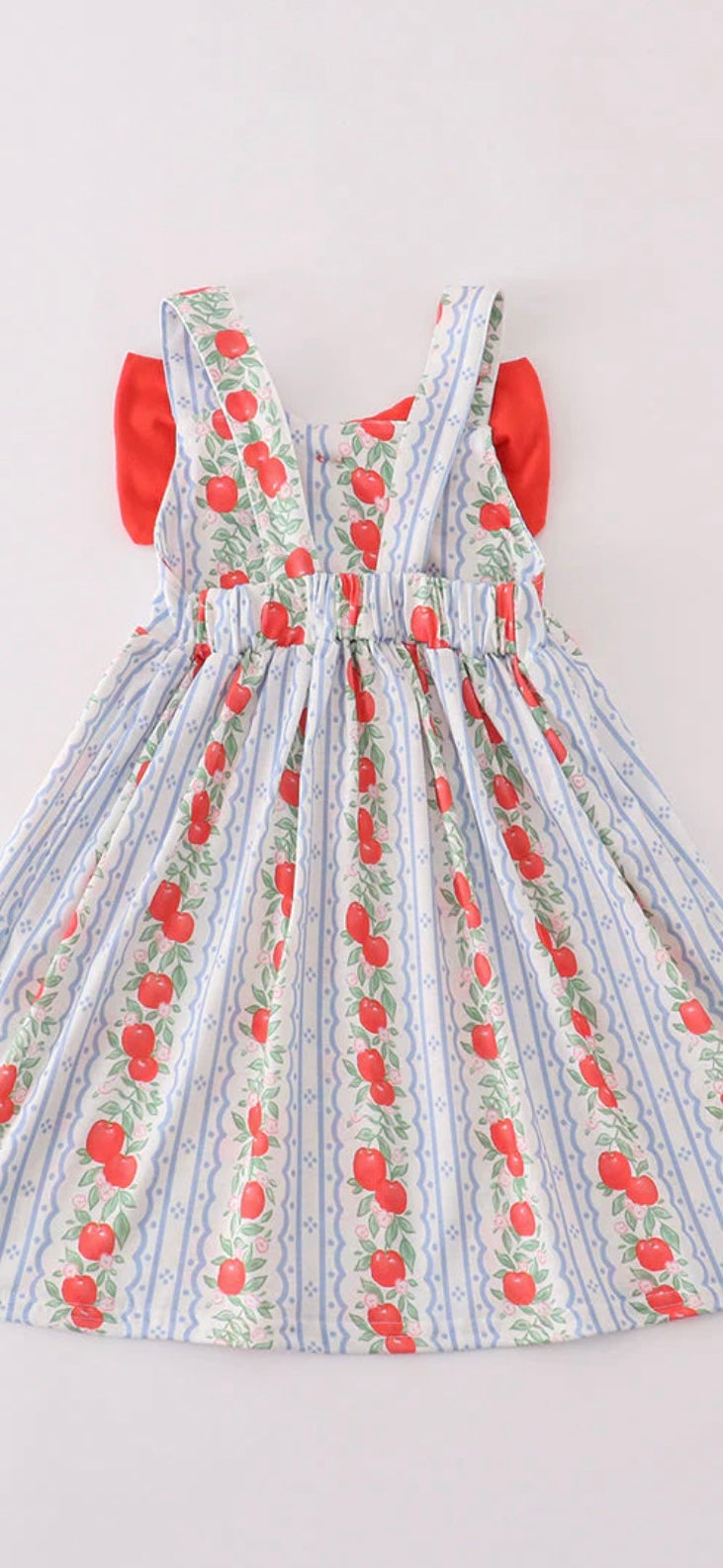 Abby and Evie Apple bow dress.