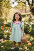 Abby and Evie smocked bow dress