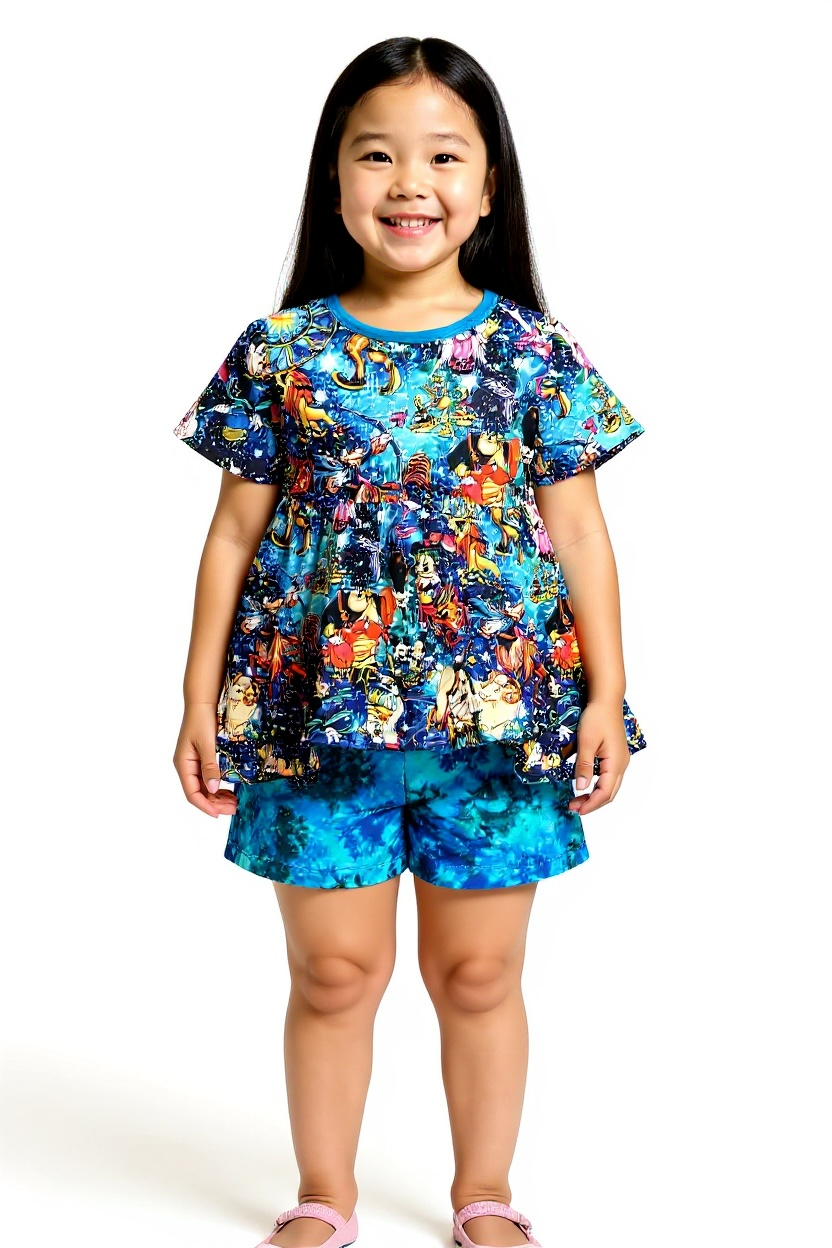 Sugar swan branded bamboo daywear peplum and shorts size 4