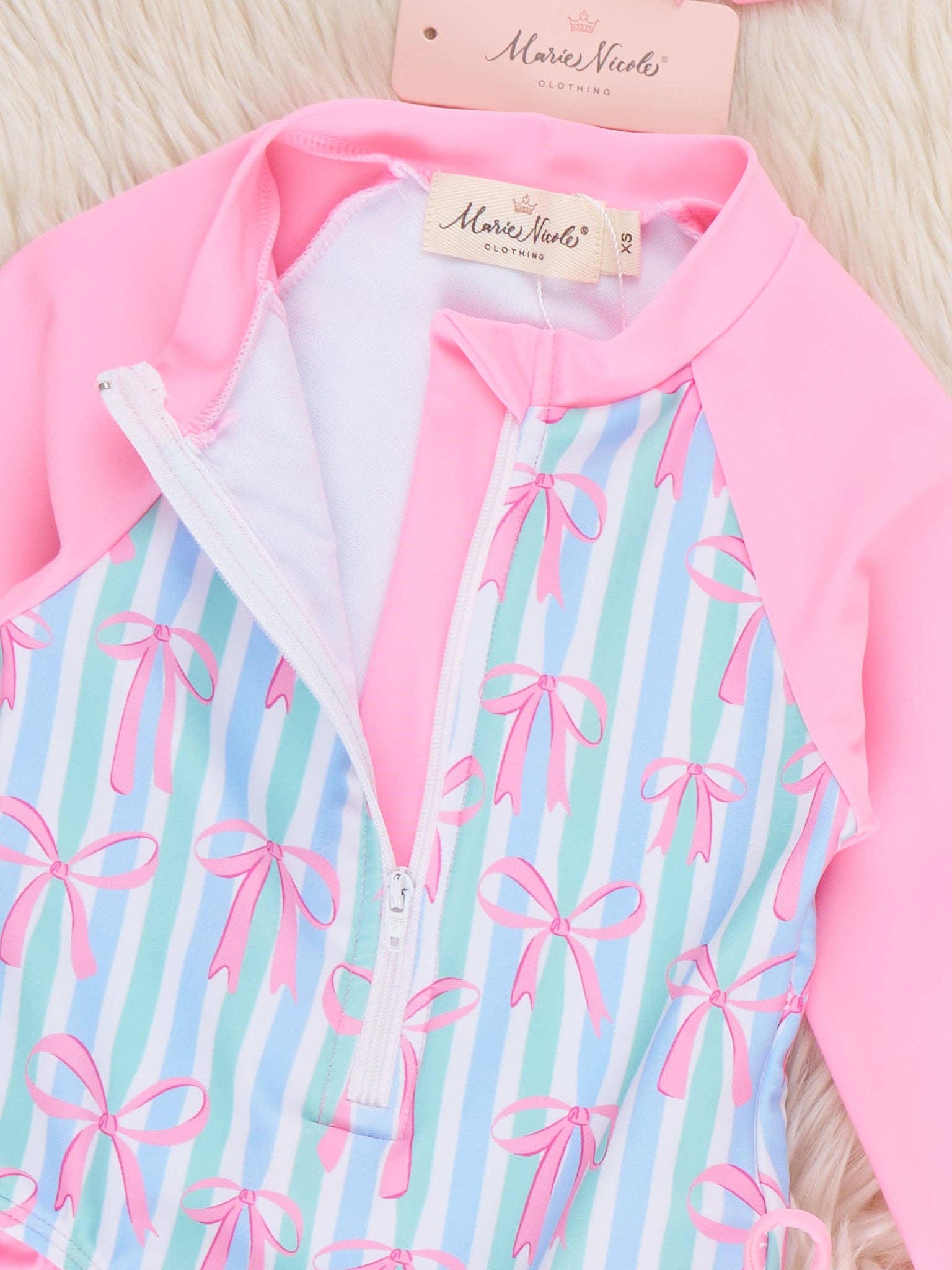 Ocean Breeze Stripe Ruffle Rashguard