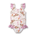 Girls Western Swim Rodeo Girl Ruffle-Accent One-Piece