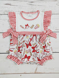 Baby Girl Baseball Printed Bubble