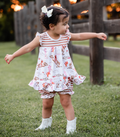 Baby Western Pink Rodeo Girl Skirted Bubble Romper